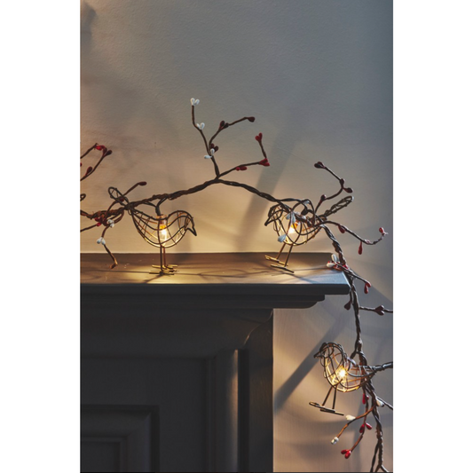 Winter Robin Garland Lights | Lumina Of London